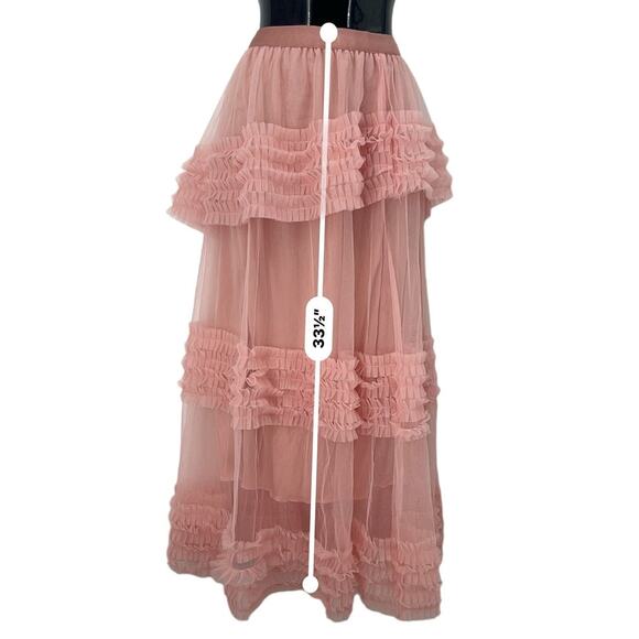 Pink Tulle Tiered Skirt Size Large - Picture 4 of 5
